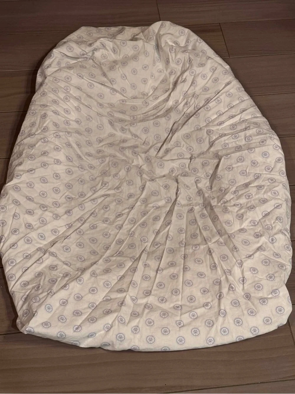 crown & ivy Cream Crib Sheet with Lavender Dot Print